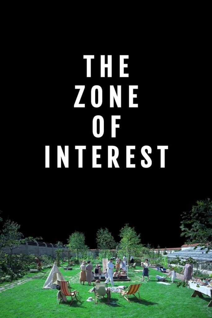 The Zone of Interest, white text on a black background.